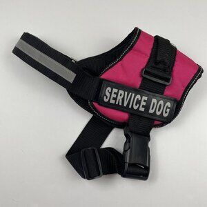 Industrial Puppy Service Dog Harness Large In Training Pink Reflective